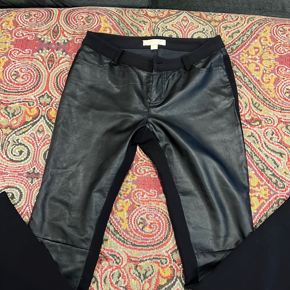 Michael Kors Faux leather and fabric pants. Size 4.